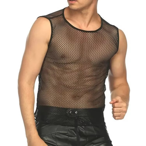 Wholesale Sexy Bodybuilding Stringer Cotton Workout Tank <b>Top</b> Men Plus Size <b>Mesh</b> Vest for Men Racerback Tank <b>Tops</b> - Product Image 1