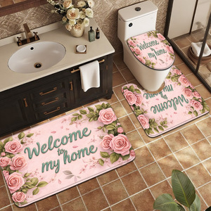 Custom Printed <b>Mat</b> <b>Bathroom</b> Rug <b>Set</b> for <b>Bathroom</b> Non-Slip Shower Curtain Bath <b>Mat</b> - Product Image 4