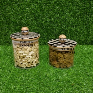 Tendance 2026 : Pot en résine fait main avec un bouton rond en nacre transparente, nouveau style, décoration de table - Product Image 5