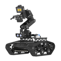Robot Tankbot programmable avec bras robotique 6DOF, vision IA ESP32, suivi de ligne et évitement d'obstacles pour laboratoire STEM