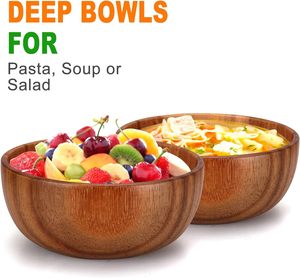 Vente en gros de bols de service en bois d'acacia de haute qualité, parfaits pour servir des salades, des fruits, des noix et d'autres aliments - Product Image 4