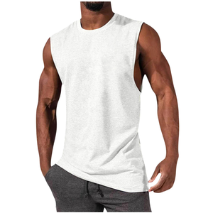 Camiseta sin mangas informal para correr de verano para hombre, 100% algodón, nueva moda de estilo callejero, Top de punto transpirable, ropa deportiva sublimada - Product Image 2
