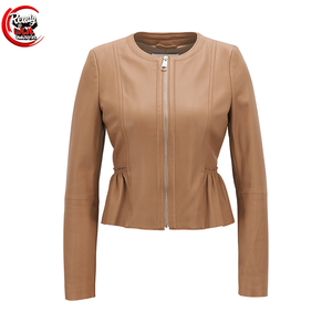 Chaqueta Corta de Cuero Crudo Acolchada, Impermeable y Transpirable para Mujer, Hecha a Medida, para Invierno, Gran Venta - Product Image 1