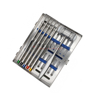 Juego recto de osteótomo de implante dental, 5 uds., conjunto de instrumentos de elevación sinusal y extensión ósea con martillo y bandeja - Product Image 2