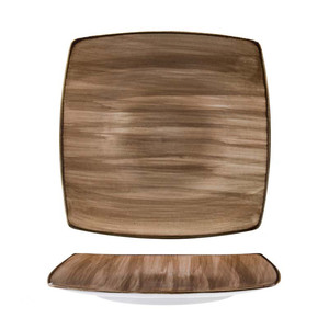 Assiette carrée Corona Artisan Coffee 27 x 27 cm pour restaurants, hôtels, fournitures hôtelières, vaisselle en gros - Product Image 1