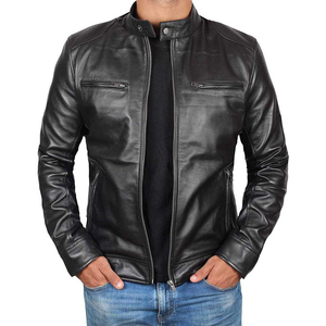 Chaquetas de Cuero PU Cortas Lavables Personalizadas para Hombre, Chaquetas de Cuero Ajustadas con Cuello Alto para Hombre - Product Image 5