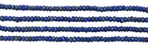 Perles de pierres précieuses en Lapis Lazuli bleu facetté, forme Rondelle 3-4mm, brin de 13 pouces, Pierre de naissance de septembre, Signe du zodiaque Sagittaire Vierge - Product Image 4