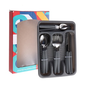<span class=keywords><strong>Juego</strong></span> <span class=keywords><strong>de</strong></span> <span class=keywords><strong>Cubiertos</strong></span> Brasil Basic con Mango Rojo, Diseño Económico, 24 Piezas, con Bandeja <span class=keywords><strong>de</strong></span> Plástico y Caja <span class=keywords><strong>de</strong></span> Color - Product Image 4