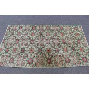 พรมสไตล์วินเทจตุรกี ขนาด 3.5x6.1 ฟุต พรมขนสัตว์สีแดง - Product Image 3