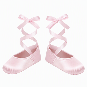Zapatos de <span class=keywords><strong>Ballet</strong></span> Personalizados para Muñecas, con Cinta de Satén Rosa, Puntera Estructurada, Suela de Gamuza, OEM, para Muñecas Blythe de 18 Pulgadas y BJD 1/3 - Product Image 1