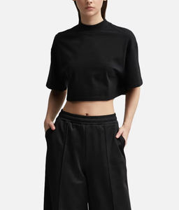 100% Cotton Tshirts <b>Women</b> Oversize Mock Neck Crop Top Tshirts Custom Logo Sexy Style Tee Vector Cropped T-<b>shirt</b> - Product Image 2