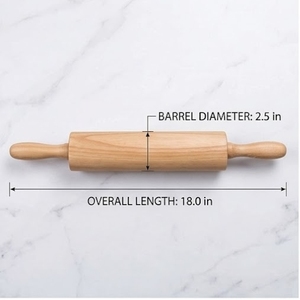 Rodillo de madera para repostería de 10 pulgadas de largo con mango de 4 pulgadas - Product Image 4