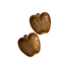 Cuenco de madera más vendido Artesanía popular única Nuevo diseño Cuenco de madera con forma de manzana para servir - Product Image 3