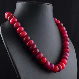 AAA+ Quality Round Shape Red <b>Ruby</b> 760 .00 Cts Beaded Womens <b>Necklace</b> Jewelery Cus-Jew116 - Product Image 1