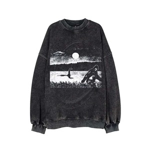 เสื้อสเวตเตอร์โอเวอร์ไซซ์ระบายความร้อนแขนยาวแบบสวมหัวทรงหลวมระบายอากาศได้ดีสไตล์วินเทจสำหรับฤดูหนาว - Product Image 1