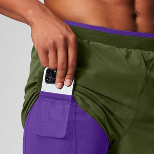 Gym Wear Apparel Clothing Double <b>Layer</b> Shorts Best Design OEM Service Men Double <b>Layer</b> Shorts - Product Image 5
