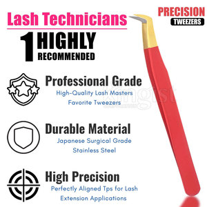 Pinces à cils courbées de haute qualité, prise en main lisse pour une application facile des extensions de cils, pinces à cils - Product Image 4