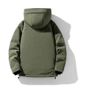 เสื้อแจ็กเก็ตขนเป็ดแบบเทคนิคสำหรับปีนเขากลางแจ้งมีฮู้ดทำจากไนลอนพร้อมคอตั้งผ้าแคนวาสผ้าติดโลโก้ด้านหน้า - Product Image 4