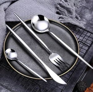 Juego de cubiertos de diseñador de alta calidad 18/10 al por mayor, cubiertos dorados aptos para lavavajillas con material metálico - Product Image 2