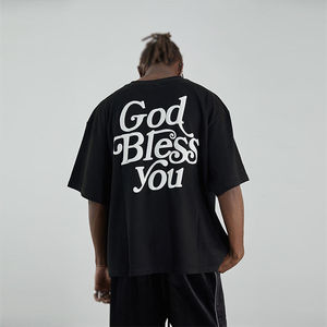 Heavy Duty Custom Design Puff Printing T-Shirts Latest Design Plus Size 100% Cotton Loose Fit Puff Printing T-Shirt <b>For</b> Men - Product Image 4