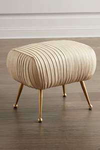 Comfortable And Relax Full Sitting Ottoman Stool Wooden Base Three Legs Base Sofa cushion Top Elegant Home Ware Small Stool - Product Image 6