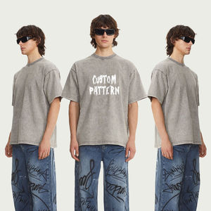 T-shirt Homme Streetwear en Coton 280 GSM, Coupe Boxy Oversize, Effet Délavé Vintage, Impression DTG, Logo Personnalisé, Grammage Lourd - Product Image 1
