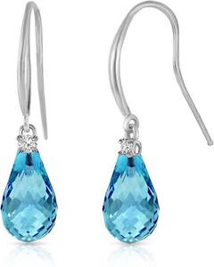 Pendientes de Plata de Ley con Baño de Rodio, con Piedra de Aguamarina Hidrofacetada de 12 mm, Estilo Hip Hop, para Fiesta o Boda, con Certificado IGI - Product Image 4