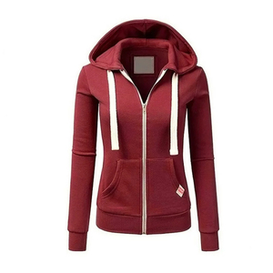 Femmes 2025 à manches longues décontracté hauts pullover solide léger sweat à capuche avec poche ample fermeture éclair pour l'hiver - Product Image 6