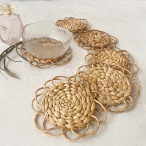 Handmade saucer <b>coasters</b> for tea cups water hyacinth saucers handweaving fiber <b>drink</b> <b>coaster</b> - Product Image 1