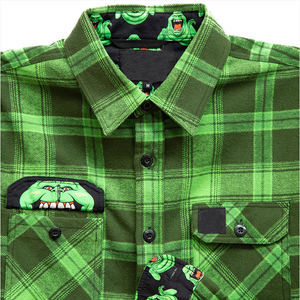 100% coton hommes chemise en flanelle classique motif à carreaux à manches longues Styles à la mode pour vêtements décontractés Techniques teints en fil - Product Image 5