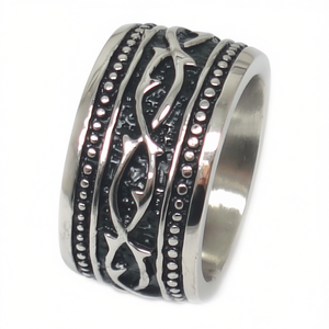 Anillo de Motero Vintage para Hombre, Talla 7-13, Acero Inoxidable con Acabado Plateado SR58, Vendedor de EE. UU. - Product Image 2