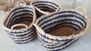 Cesta de bandeja de jacinto de agua individual de Vietnam, cesta de almacenamiento tejida con asas, Color Natural, tamaño personalizado de 99GD con el mejor precio - Product Image 3