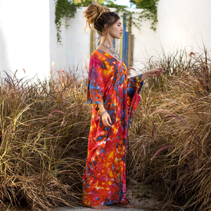 Hand Tie Dye <b>Kaftan</b> Simple Dress Stylish Elegant Holiday Dress Evening Dress Loose Fit Daily Party Vacation Dinner Women <b>Kaftan</b> - Product Image 4