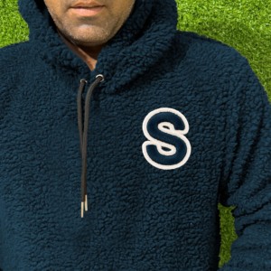 <b>Men's</b> High Quality 100% Cotton Pullover <b>Hoodies</b> <b>Sherpa</b> <b>Lined</b> Embroidered Activewear Solid Best Customized Fleece Winter - Product Image 5
