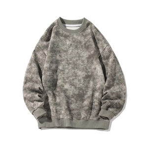 Sudadera de Cuello Redondo con Diseño de Bolsillo Informal, Teñida con Té, 100% Algodón Orgánico para Hombre, Invierno, Servicio OEM, Estilo Urbano - Product Image 3