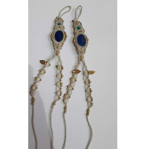 Tobillera de Macramé con Cuarzo Ahumado Hecha a Mano, Ajustable, Estilo Boho, con Dijes de Latón, Diseño Personalizado, Joyería para Pies para Fiestas - Product Image 2