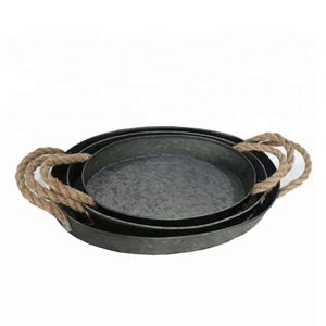 Bandeja de hierro Rectangular para el hogar, accesorio decorativo de alta calidad, Color negro, para vajilla y servicio de alimentos - Product Image 5