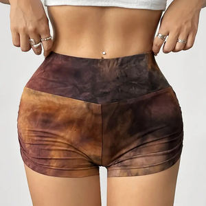 El mejor precio con tela suave, calidad de montaña, haga su propia Primavera Verano, nuevo estilo, pantalones cortos fruncidos divididos ajustados de WAKIN WEAR - Product Image 2