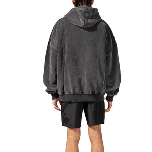 Pull à capuche délavé à l'acide pour hommes lourds Sweat à capuche premium respirant avec logo imprimé personnalisé surdimensionné avec capuche confortable 2026 - Product Image 4