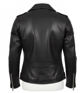 Chaqueta de Cuero de Oveja de Primera Calidad, Corte Entallado, Moderna, con Solapa Delantera, Suave y Transpirable para Mujer - Product Image 3