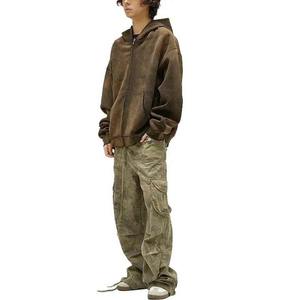 OEM Venta al por mayor de alta calidad lavado Streetwear desgastado pesado de gran tamaño liso personalizado sudaderas con capucha para los hombres hechos por Dikson Deportes - Product Image 2