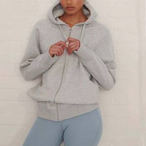 Sweat-shirt à capuche zippé pour femme, taille plus, respirant, en molleton surdimensionné avec col à capuche, sweat-shirt d'hiver de haute qualité - Product Image 5