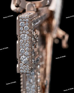 Collar con Colgante de Signo de Dólar Personalizado con Diamantes Estilo Baguette, Collar de Lujo Hip Hop con Dijes de Dinero - Product Image 3