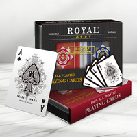 Cartes à Jouer en Plastique Brillant Blanc Étanche 0,27 mm Série Moderne Taille Poker Double Jeu Standard Unique pour RPA027D303-A
