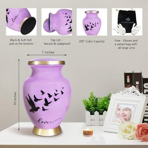 Urnas de cremación moradas para cenizas humanas Urna decorativa para adultos femeninos y masculinos para cenizas para hombres Urnas funerarias para mujeres Tamaño personalizado - Product Image 2