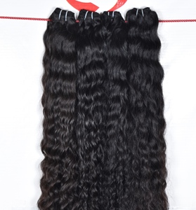 Extensions de cheveux humains Remy indiens 100% naturels pour femmes, ondulation naturelle, couleur noire, tissage de cheveux, 100g par pièce - Product Image 3