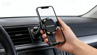 Support de téléphone universel pour voiture Dam CH369 en alliage avec rotation à 360°, pliable, aimant puissant, fixation sur tableau de bord