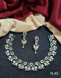 Fashion <strong>American</strong> <strong>Diamond</strong> Necklace Oval Design Necklace Set Leaf and Earrings Sets Bridal Wedding <strong>Jewelry</strong> for Brides Party Gifts - Product Image 4