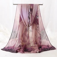 Nouvelle Écharpe Carrée en Soie 100% pour Femme, Motif Floral, Légère et Transparente, Style Ethnique Musulman, Châle Printanier Personnalisable Lotus