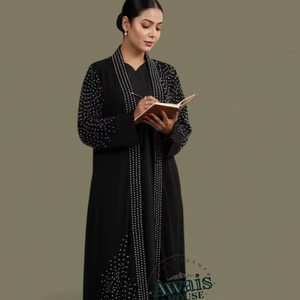 Caftan à manches longues grande taille Abaya Dubai vente en gros islamique longueur au sol léger fait à la main robe arabe musulmane traditionnelle - Product Image 1